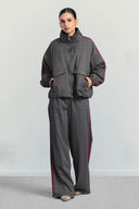 URBAN CHECK PANTS -BROWN
