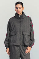 URBAN CHECK JACKET -BROWN