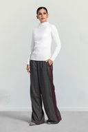 URBAN CHECK PANTS -BROWN
