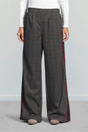 URBAN CHECK PANTS -BROWN