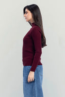ESSENTIAL RIBBED TOP -MAROON