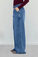 VINTAGE WASH DENIM PANTS -LIGHT BLUE