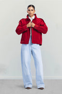 Cropped Cargo Jacket -RED