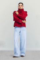 Cropped Cargo Jacket -RED