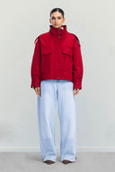 Cropped Cargo Jacket -RED