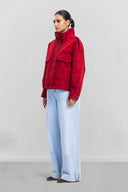 Cropped Cargo Jacket -RED