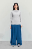 ESSENTIAL RIBBED TOP -GRAY