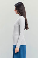 ESSENTIAL RIBBED TOP -GRAY