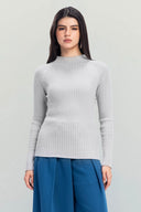 ESSENTIAL RIBBED TOP -GRAY