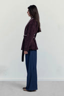 ELARA SUEDE CARDIGAN -MAROON