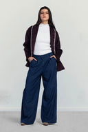 ELARA SUEDE CARDIGAN -MAROON