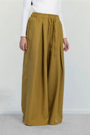 RELAXED DRAWSTRING PANTS -Mustard