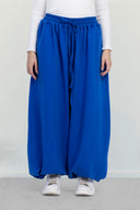 FLEECE BALLOON PANTS -BLUE