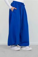 FLEECE BALLOON PANTS -BLUE