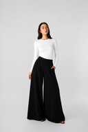 PLAIN WIDE LEG PANT –BLACK