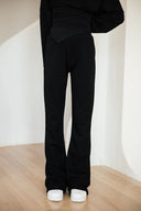 PLAIN FLARE PANTS -BLACK