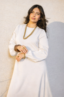 PLAIN COMFY DRESS -OFF WHITE