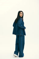 FITTED DENIM SHIRT -Dark Blue