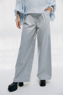 PINSTRIPE DENIM PANTS -BABY BLUE