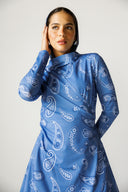 PAISLEY TIDE SWIM TOP -BLUE