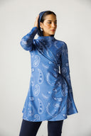 PAISLEY TIDE SWIM TOP -BLUE