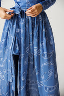PAISLEY TIDE SWIM SKIRT -BLUE