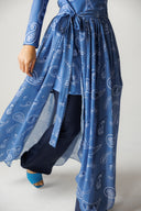 PAISLEY TIDE SWIM SKIRT -BLUE