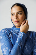 PAISLEY TIDE SWIM TOP -BLUE