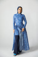 PAISLEY TIDE SWIM SKIRT -BLUE