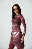 EMBER SWIM TOP -MAROON