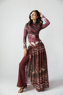 EMBER SWIM SKIRT -MAROON