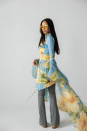 PARADISE LINES SWIM KIMONO -MINT