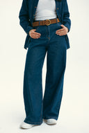 WITH BELT DENIM PANTS -DARK BLUE