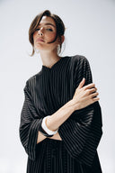 Minimal Stripe Dress -BLACK