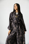 WARM PATCHWORK CARDIGAN -BLACK