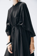 Minimal Stripe Dress -BLACK