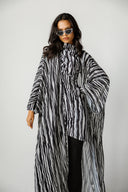 BLACK WAVE SWIM KIMONO -BLACK