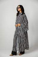 BLACK WAVE SWIM KIMONO -BLACK