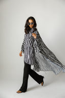 BLACK WAVE SWIM KIMONO -BLACK