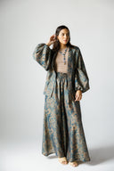 WARM PATCHWORK CARDIGAN -Emerald Green