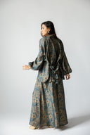 WARM PATCHWORK CARDIGAN -Emerald Green