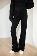 PLAIN FLARE PANTS -BLACK