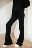 PLAIN FLARE PANTS -BLACK
