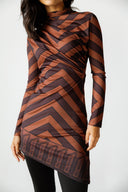 TERRA SWIM TOP -BROWM