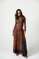 TERRA SWIM SKIRT-BROWM