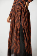 TERRA SWIM SKIRT-BROWM