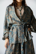 WARM PATCHWORK CARDIGAN -Emerald Green
