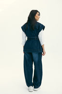 WITH BELT DENIM VEST