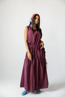 Minimal Tie-Detail Dress - MAROON