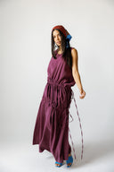 Minimal Tie-Detail Dress - MAROON